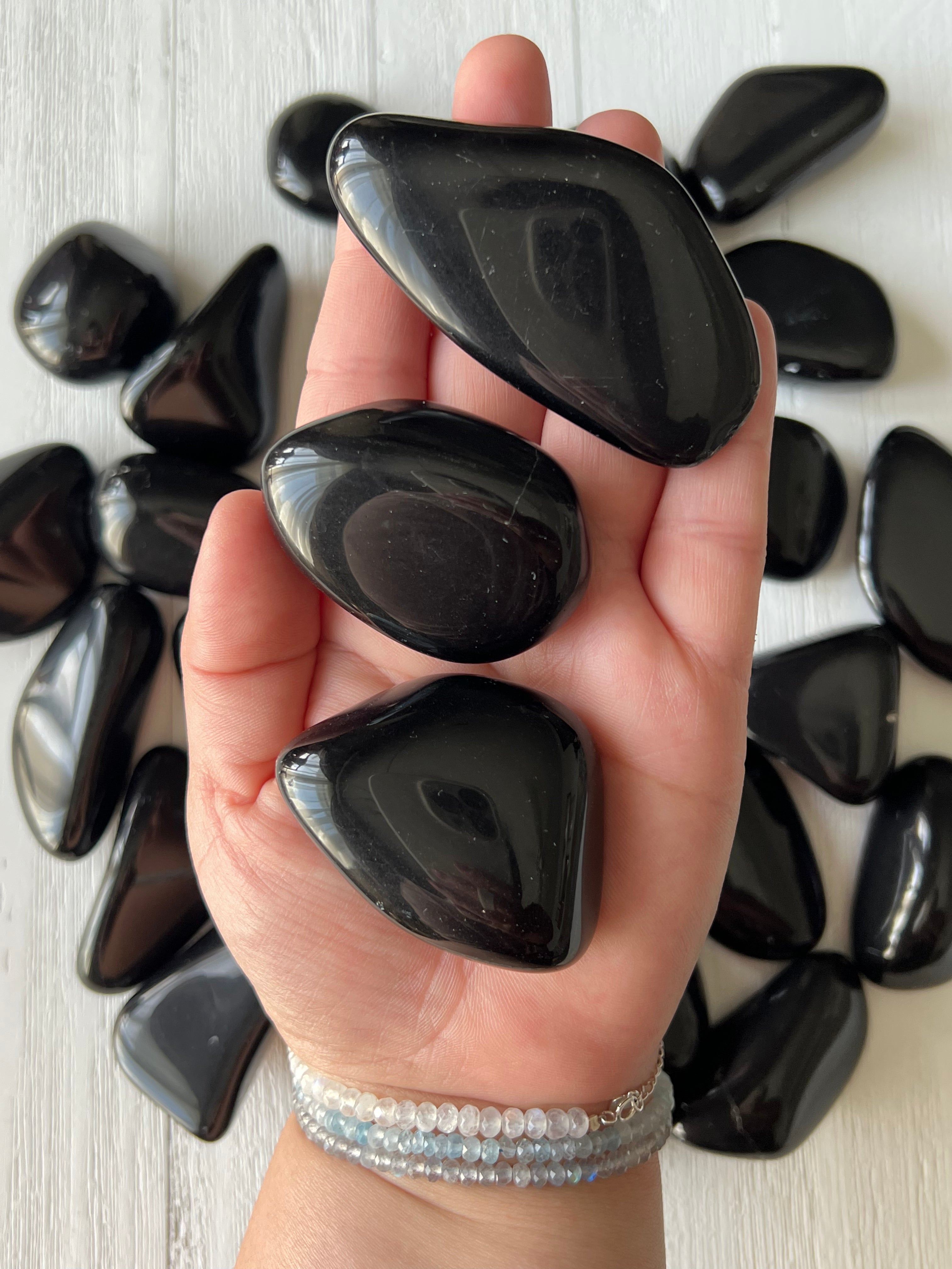 Black Obsidian Tumbled Stone (large size)