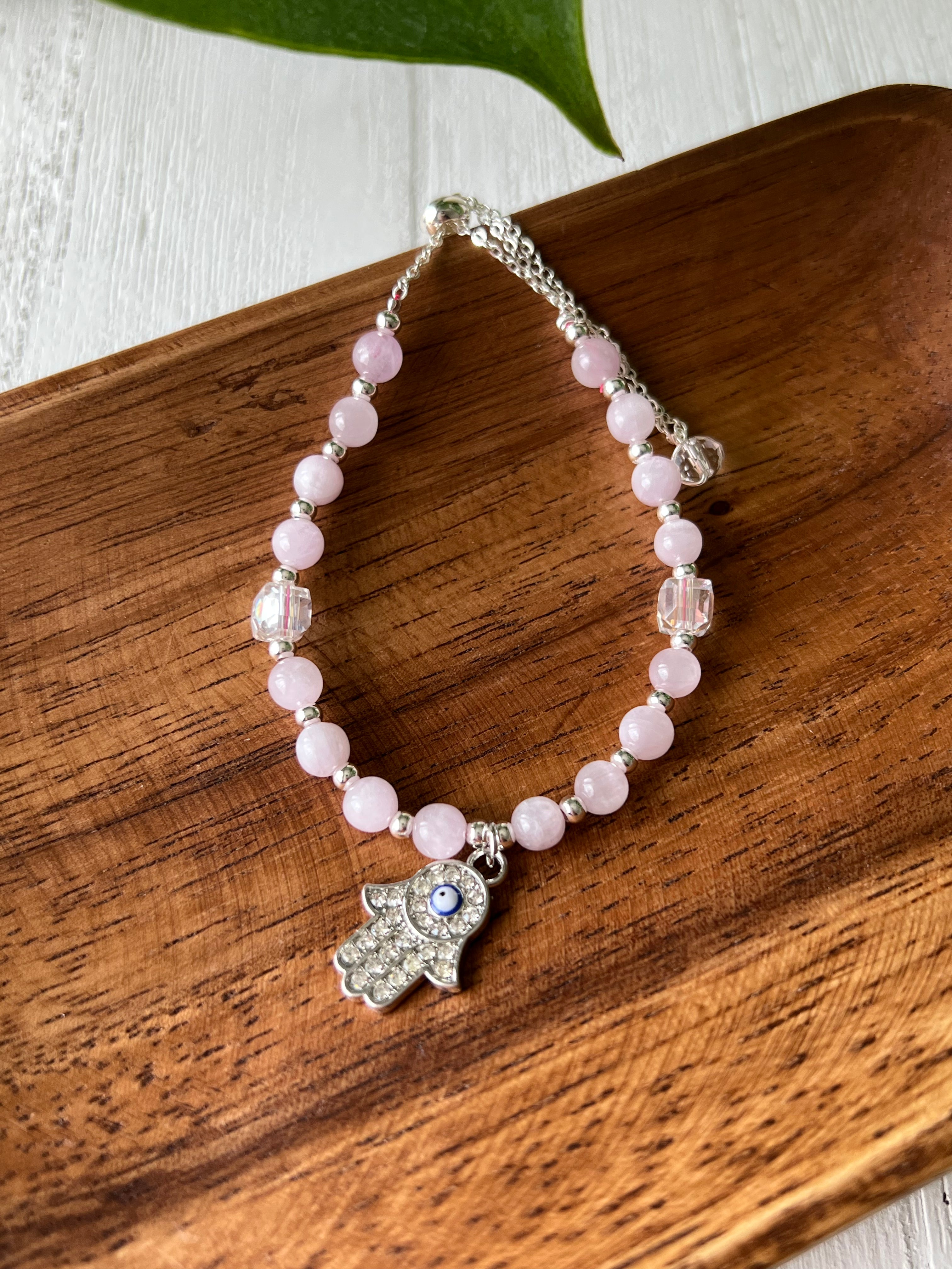 Kunzite Hamsa Bracelet