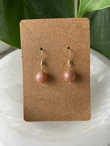 Peach Moonstone with Sunstone Earrings