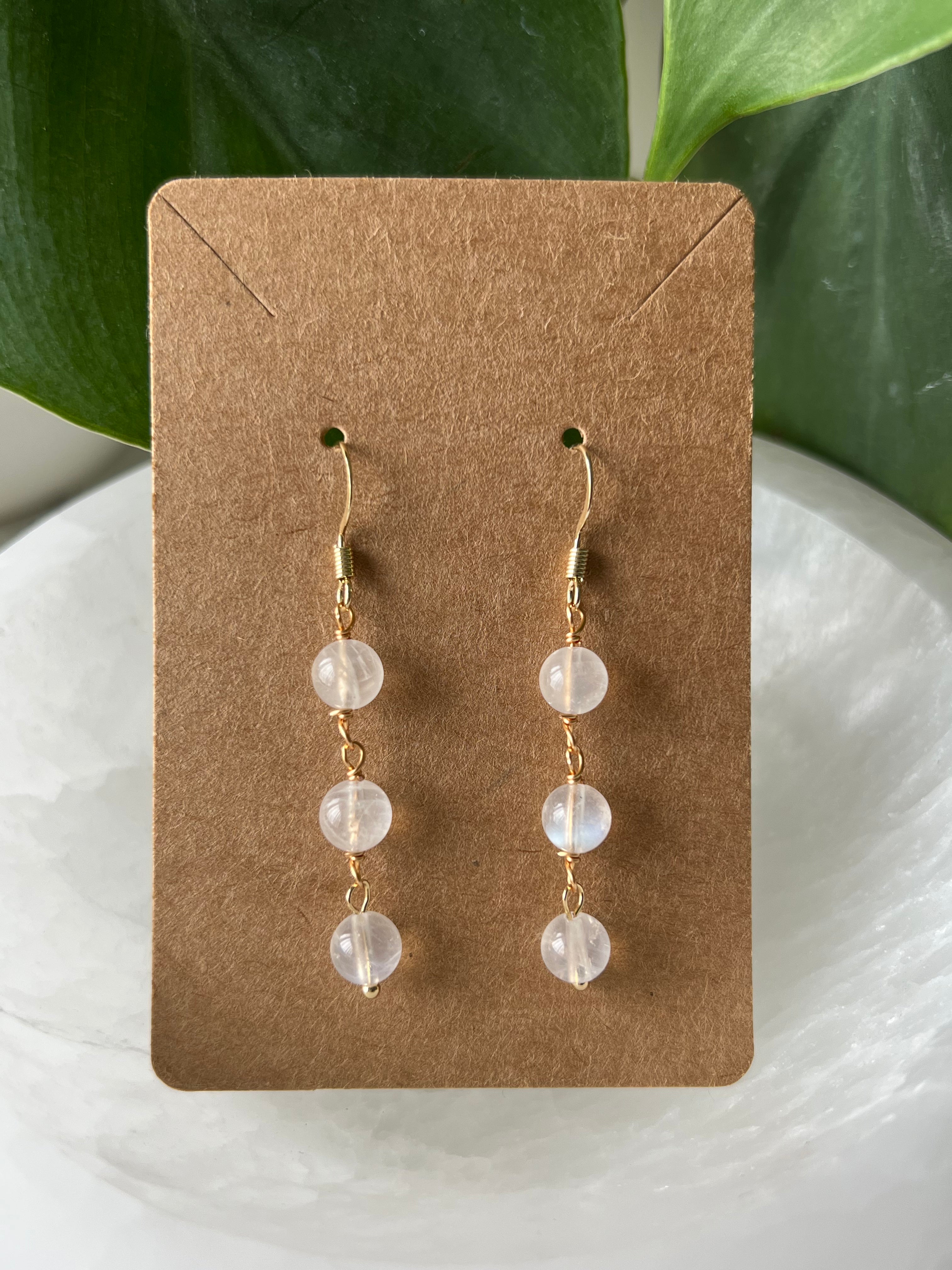 Rainbow Moonstone Earrings