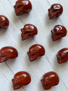 Red Jasper Pocket Size Skull