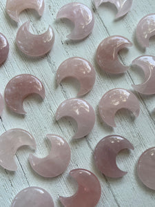 Rose Quartz Pocket Size Crescent Moon