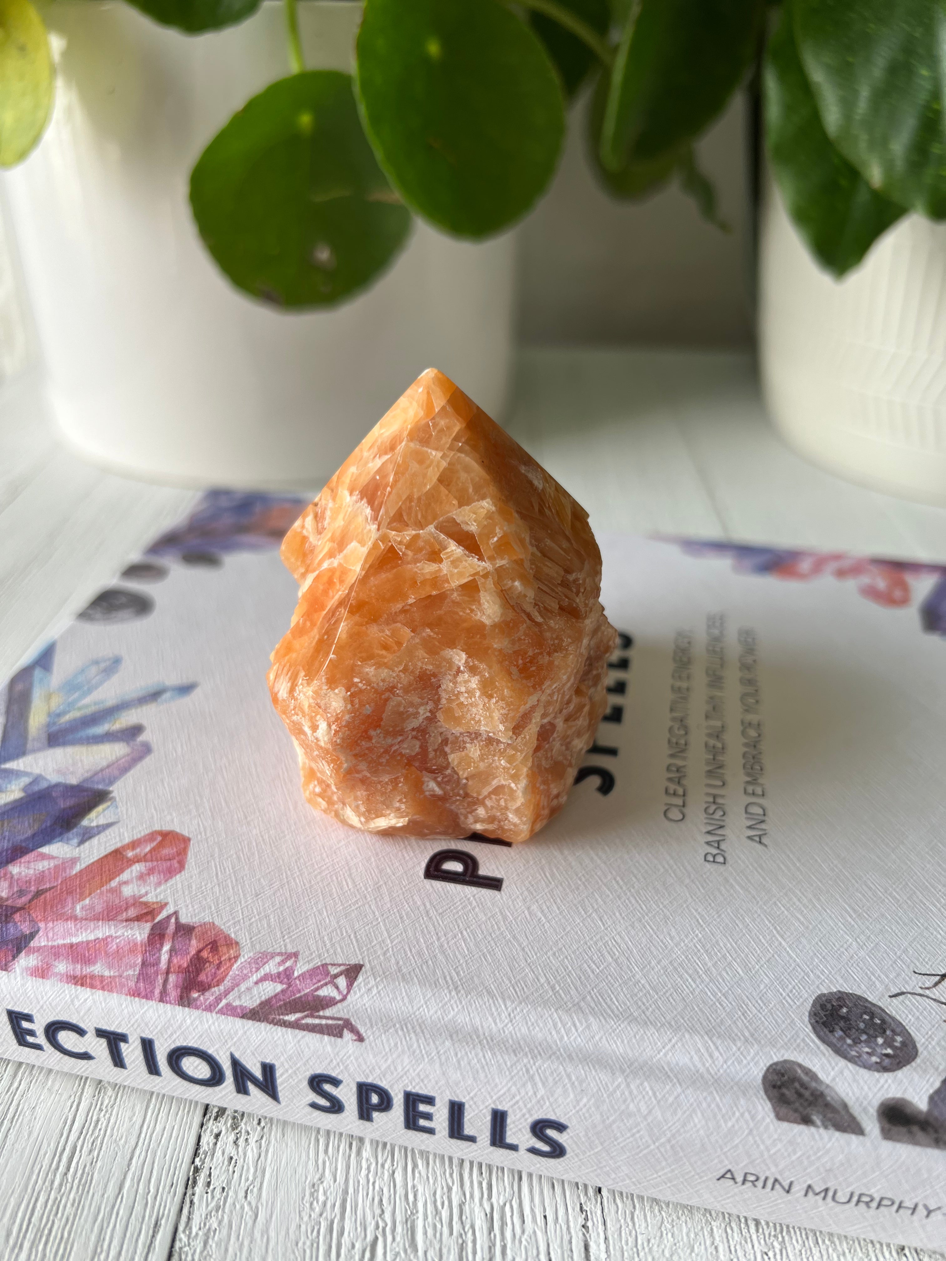 Orange Calcite Top Polish