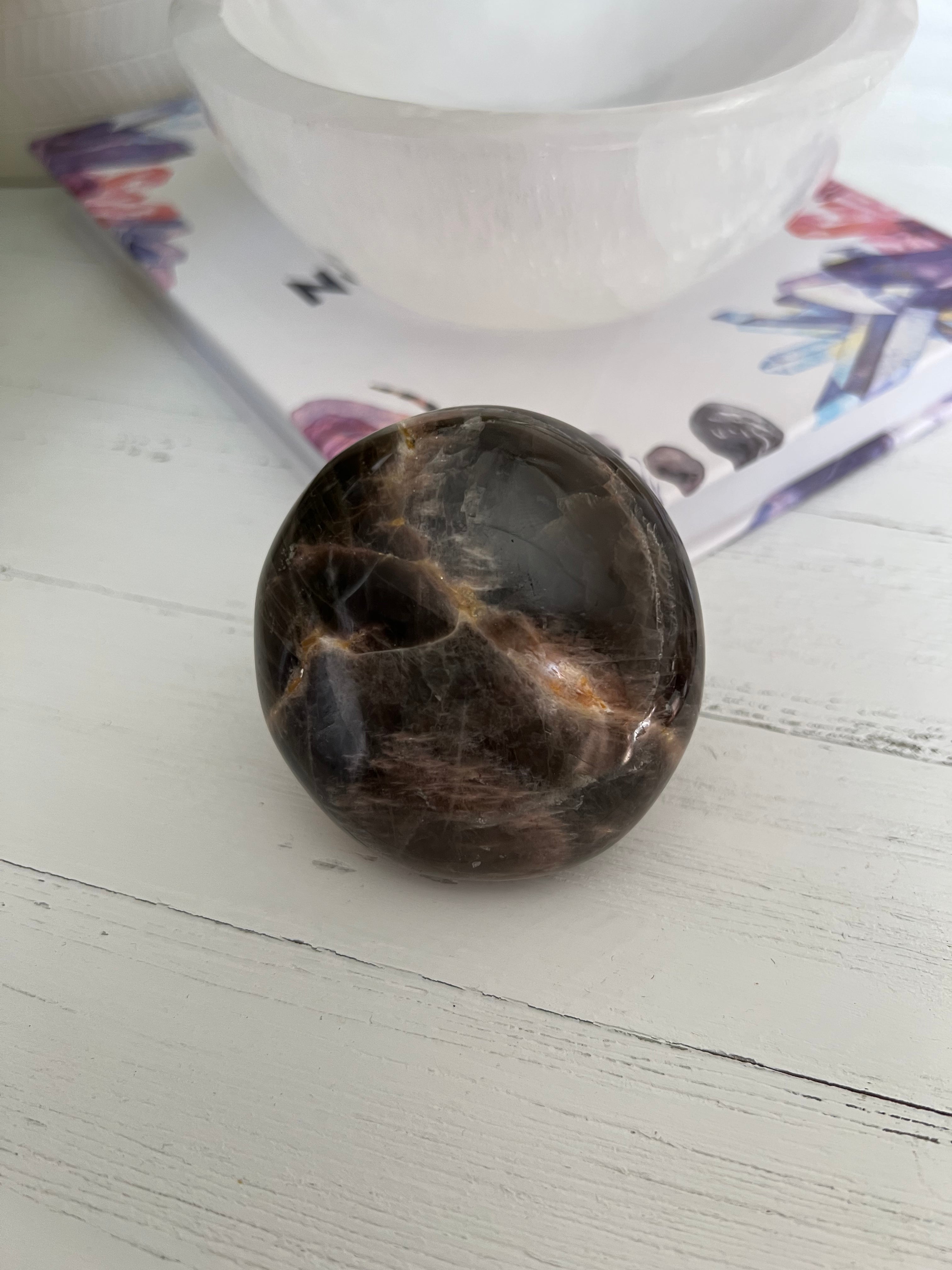 Black Moonstone Palm Stone