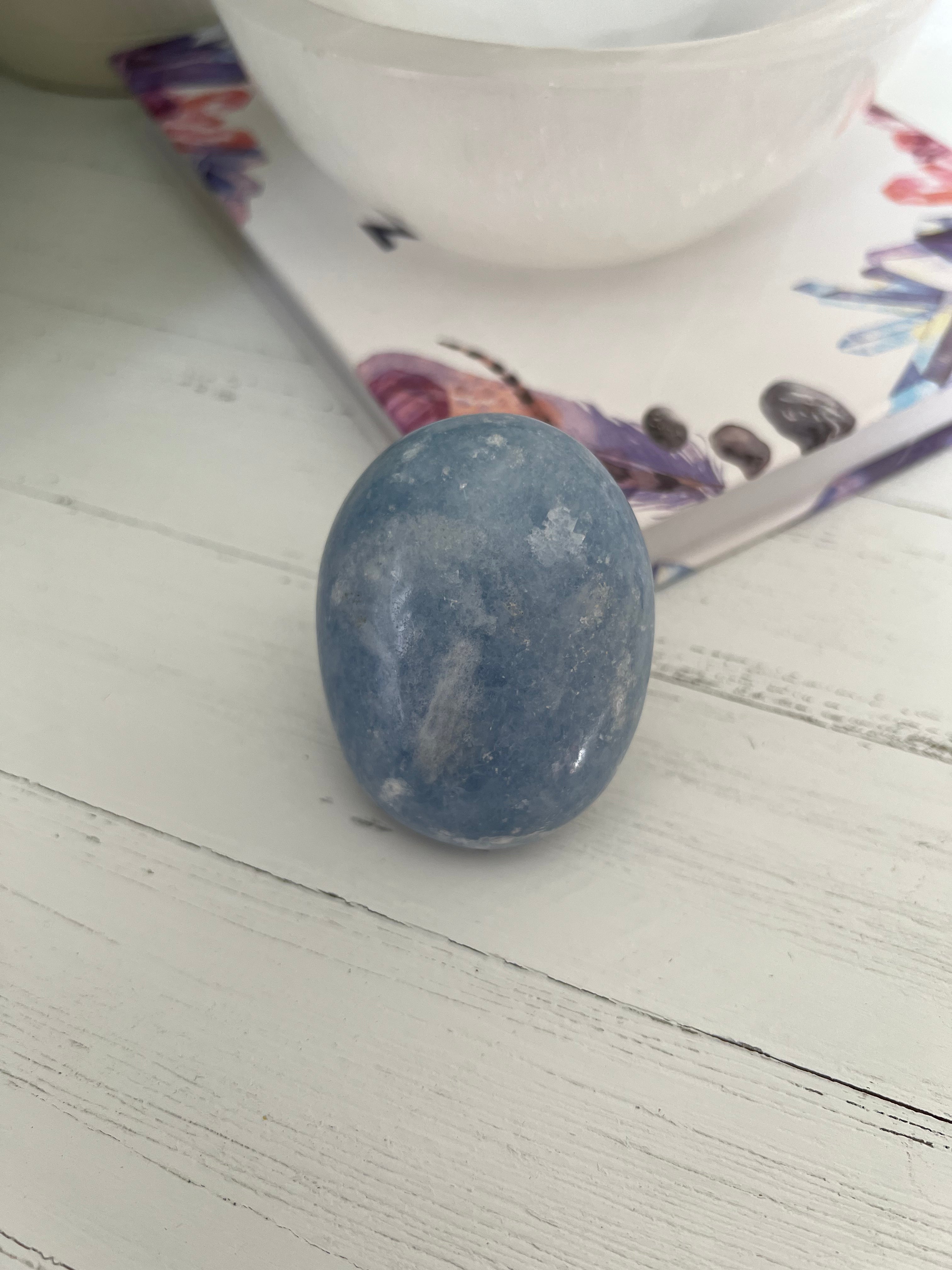 Blue Calcite Palm Stone