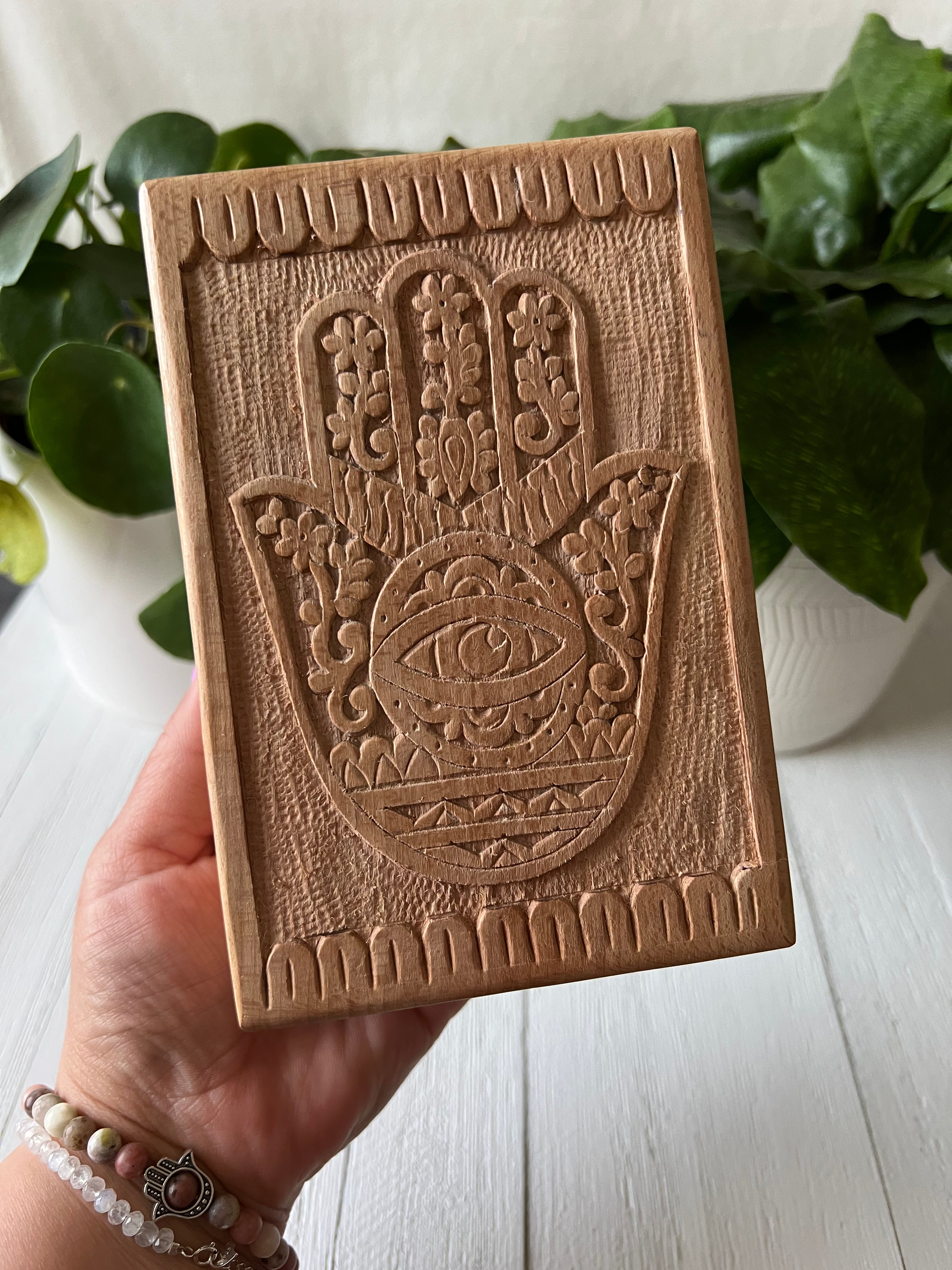 Hamsa Wooden Box