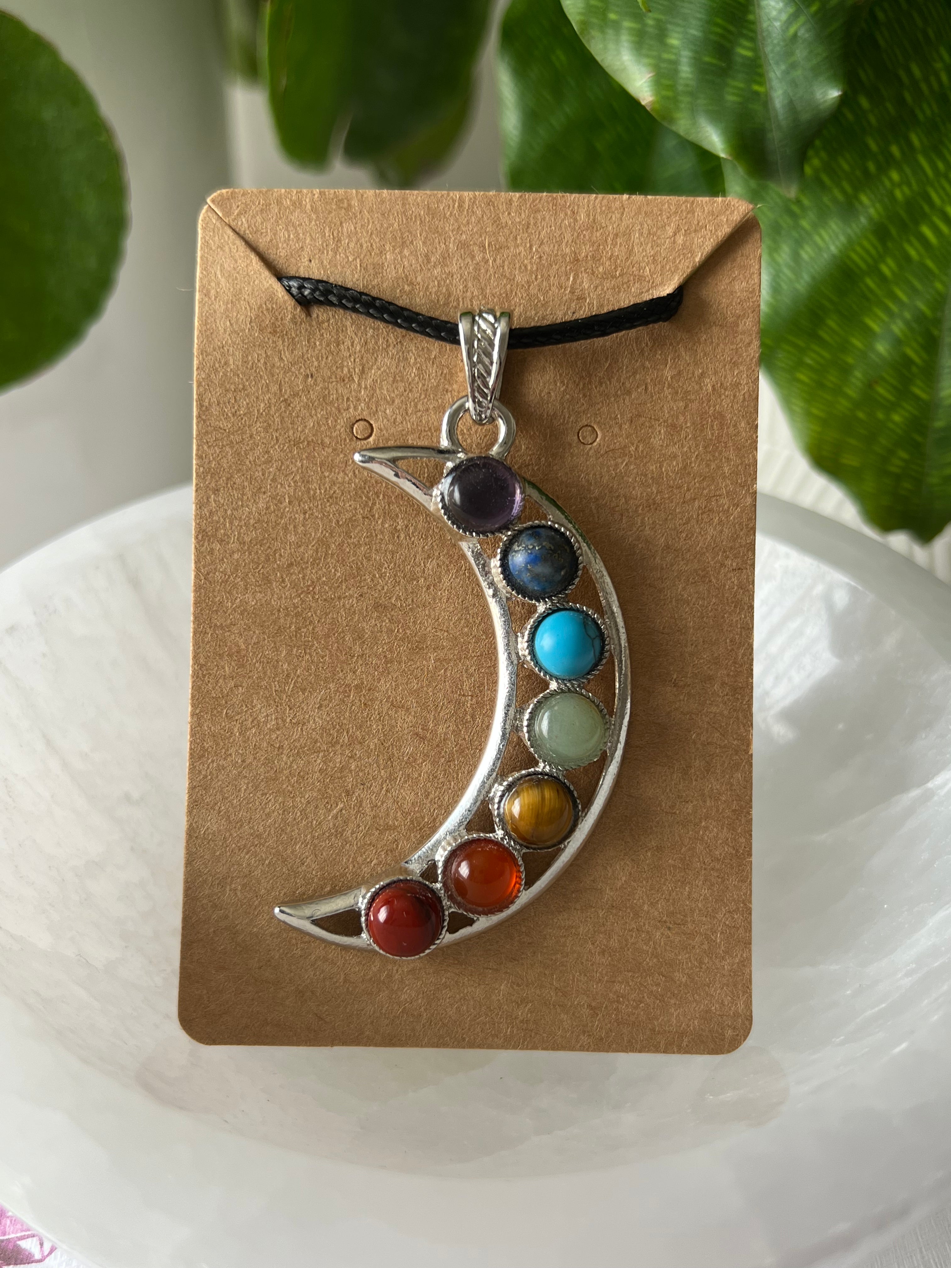 Chakra Moon Crescent Large Pendant